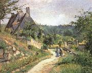 Camille Pissarro Chat in a small way those who oil on canvas